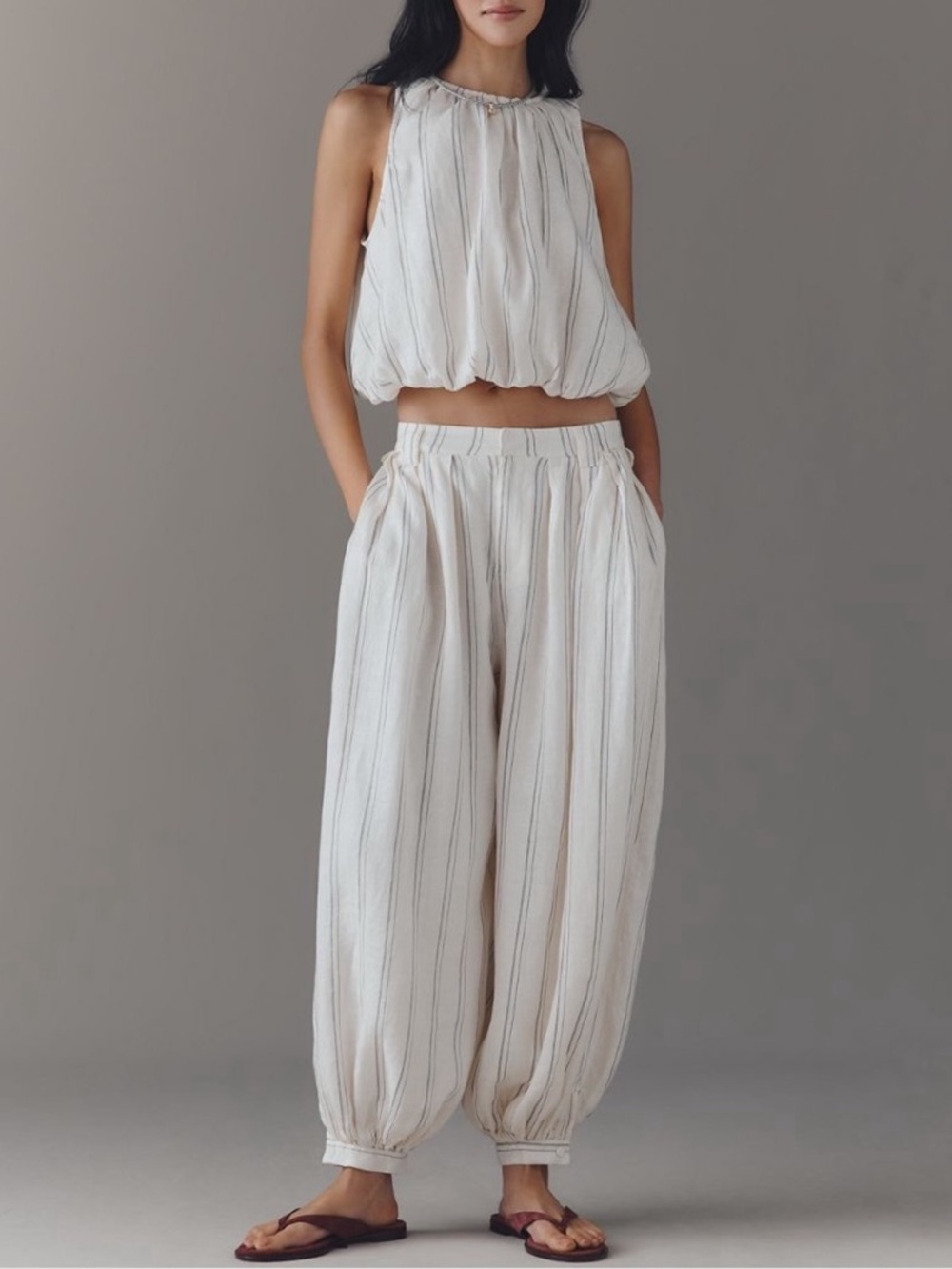 By anthropologie modern genie linen balloon trousers